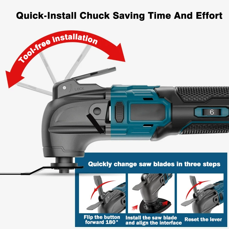 Brushless Oscillating Multi Function Tool Kit Cordless Electric Saw Trimmer Shovel Polisher For Cutting Scrape Woodworking Tool 3