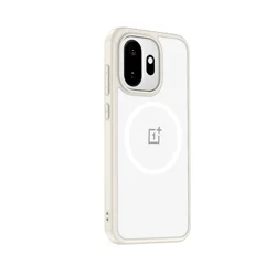 Magnetic Wireless Charging Transparent Frosted Shockproof Armor Phone Case for OnePlus 15T (With Magnetic Bejge)