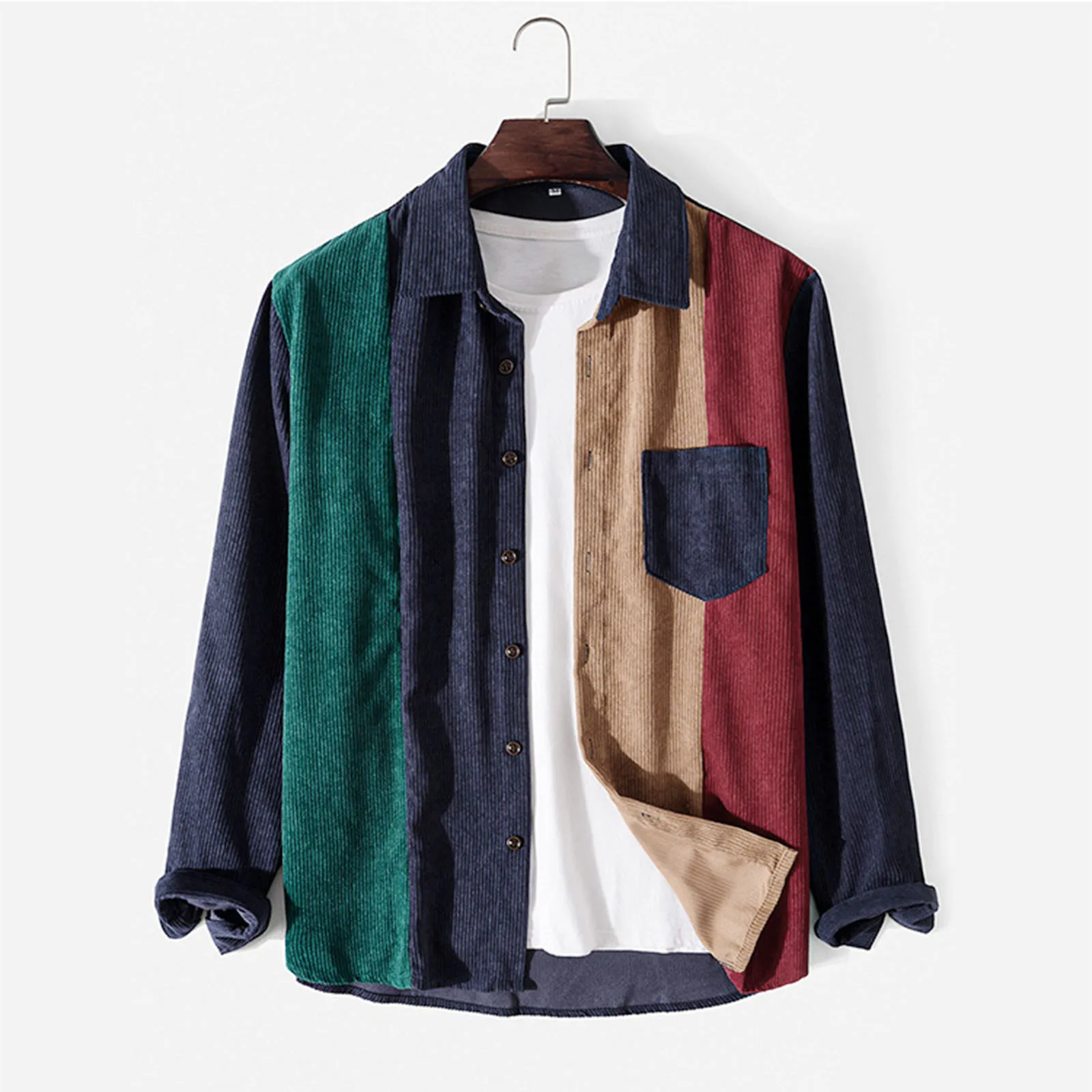 

2022 Vintage Stripe Shirt Men Long Sleeve Blouse Cotton Linen Male Shirts Breathable Casual Hip Hop Strretwear Stripe Men Shirts