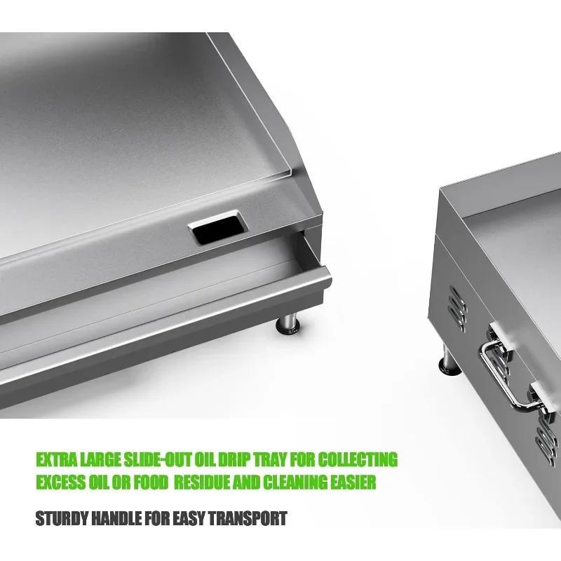 Commercial Electric Griddle, 24" 3500W 240V Electric Countertop Griddle Heavy Duty Flat Top Grill Restaurant