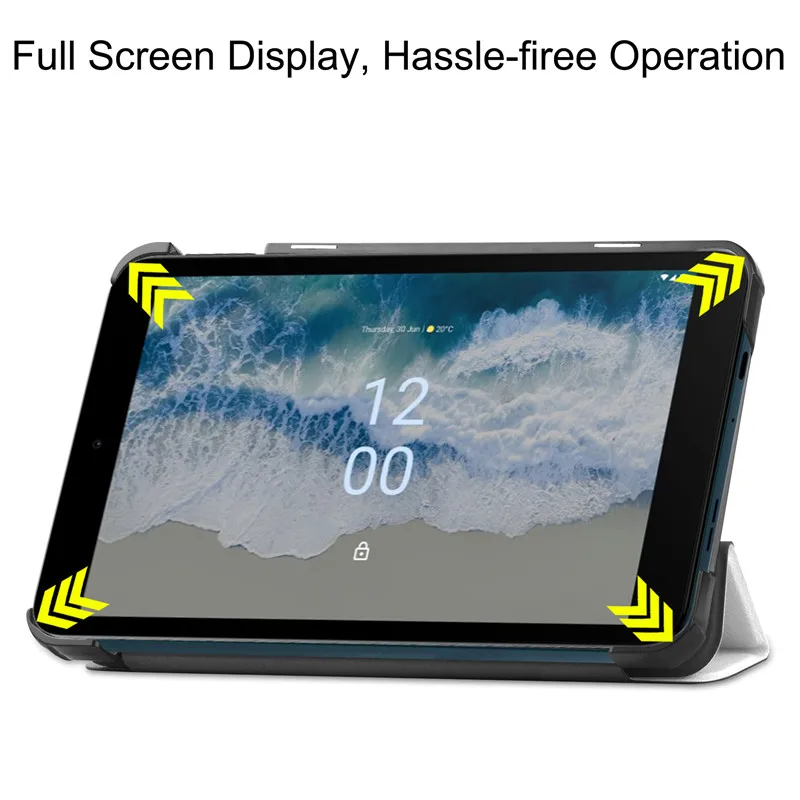 Tablette pour Nokia T10 étui 8.0 pouces en cuir PU Coque rigide pour Nokia T10 2022 housse 8 "Coque antichoc Caqa Etui + stylo_voghion.com