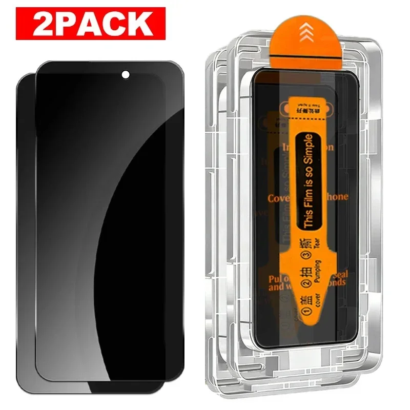 Premium Privacy Tempered Glass Screen Protector with Easy Installation Kit and Dust-Free Anti-Spy Features