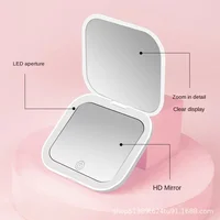 Mini Portable Folding Makeup Mirror Led Lights Magnifying Compact Pocket Travel Aesthetic Vanity Mirrors Make Up Tools - Image 2