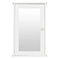 Single Door Mirror Indoor Bathroom Wall Mounted Cabinet Shelf White 2