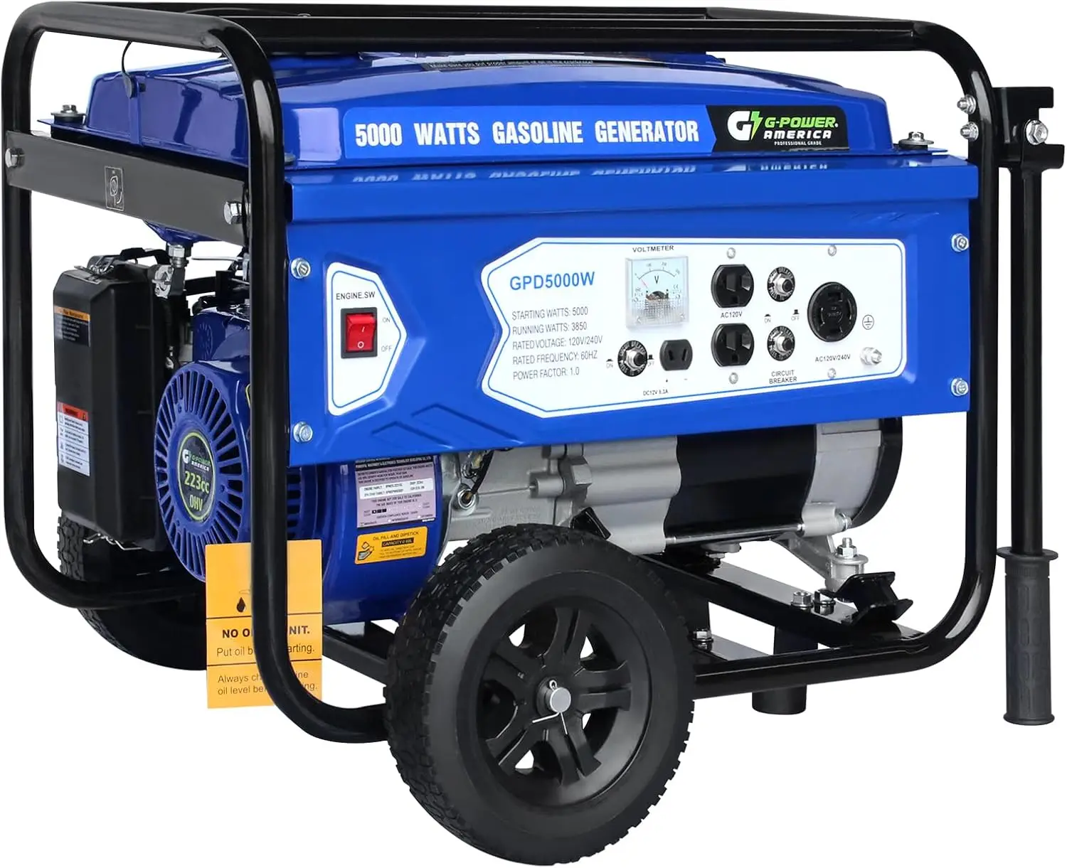 Description Picture 2 of itemGasoline Generator GPD5000W, Green/Black