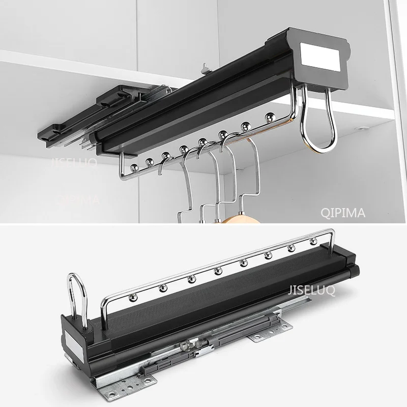 

Out Hanging Wardrobe Rail Rod Retractable Wardrobe Rail Clothes Hanger Towel Coat Rack Closet Cabinet Storage Organizer Pull