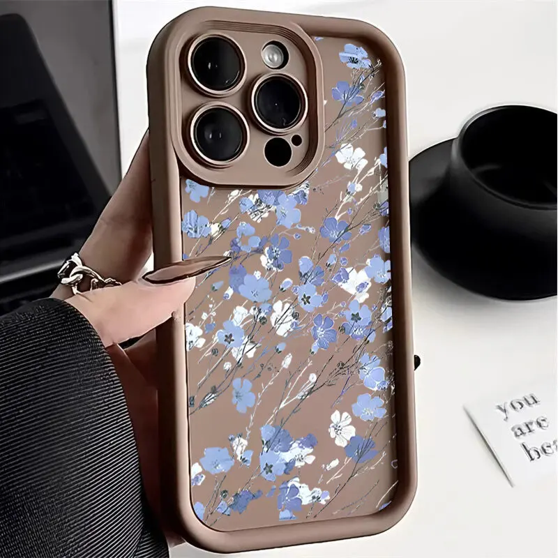 Elegant Small Flower Rose Silicone Case - Soft Protective Cover