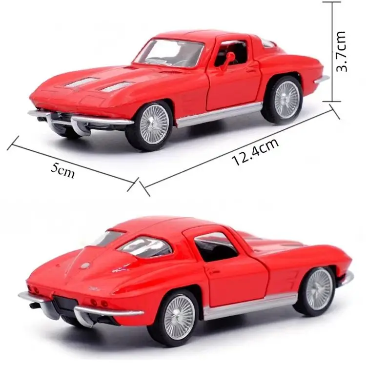 Chevrolet Corvette C2 1963 Retro Supercar Simulation Diecast & Toy