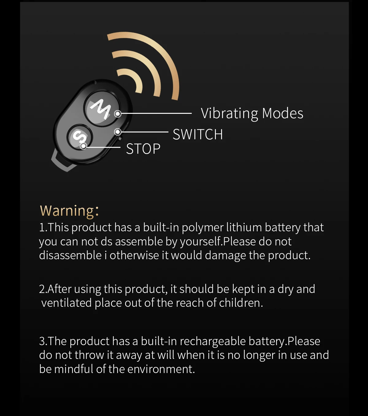 Plug Anal Vibratório Dourado Buttplug Massager