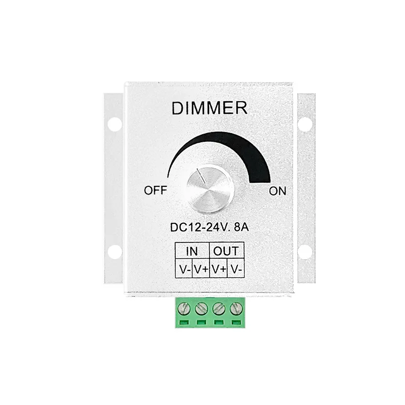 Rotary Glass Knob LED Panel Dimmer DC12V/24V Adjustable Switch Brightness Lamp Strip Driver 5050 3528 Single Color Tape Dimming