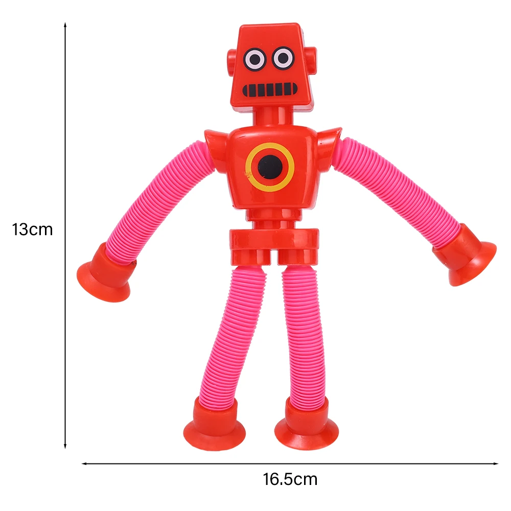 Variable Fun Cartoon Robot Telescopic Tube Toys Kids Puzzle Stretch Suction Cup Robot Toy DIY Telescopic Stress Relief Toys 5