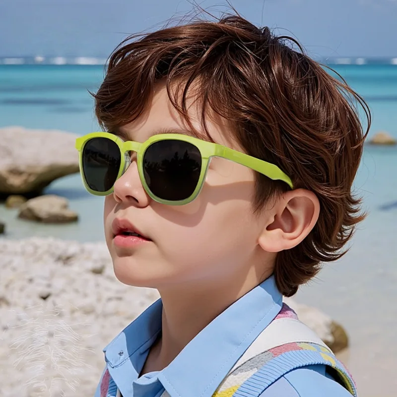 Kids Sunglasses Boys Girls Polarized Sunglasses Toddler Square UV400 Sun Glasses TR Jelly Color Frame For Youth Child Age 3-12 For kids sunglasses,children sunglasses