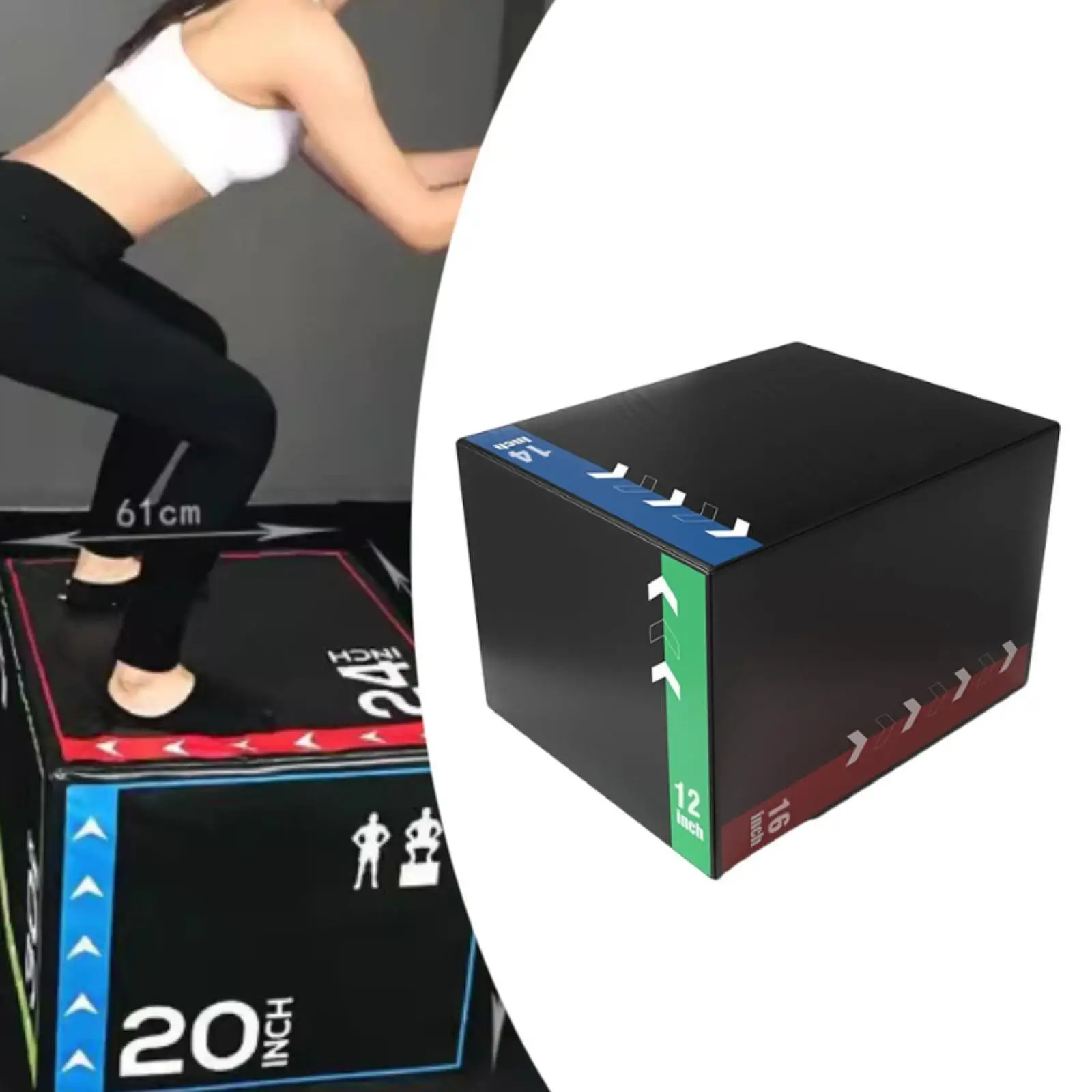 קופסת קפיצה פלייומטרית עמידה ומדויקת לאימון בחדר כושר ביתי, אימון כוח וחיזוק ביתי