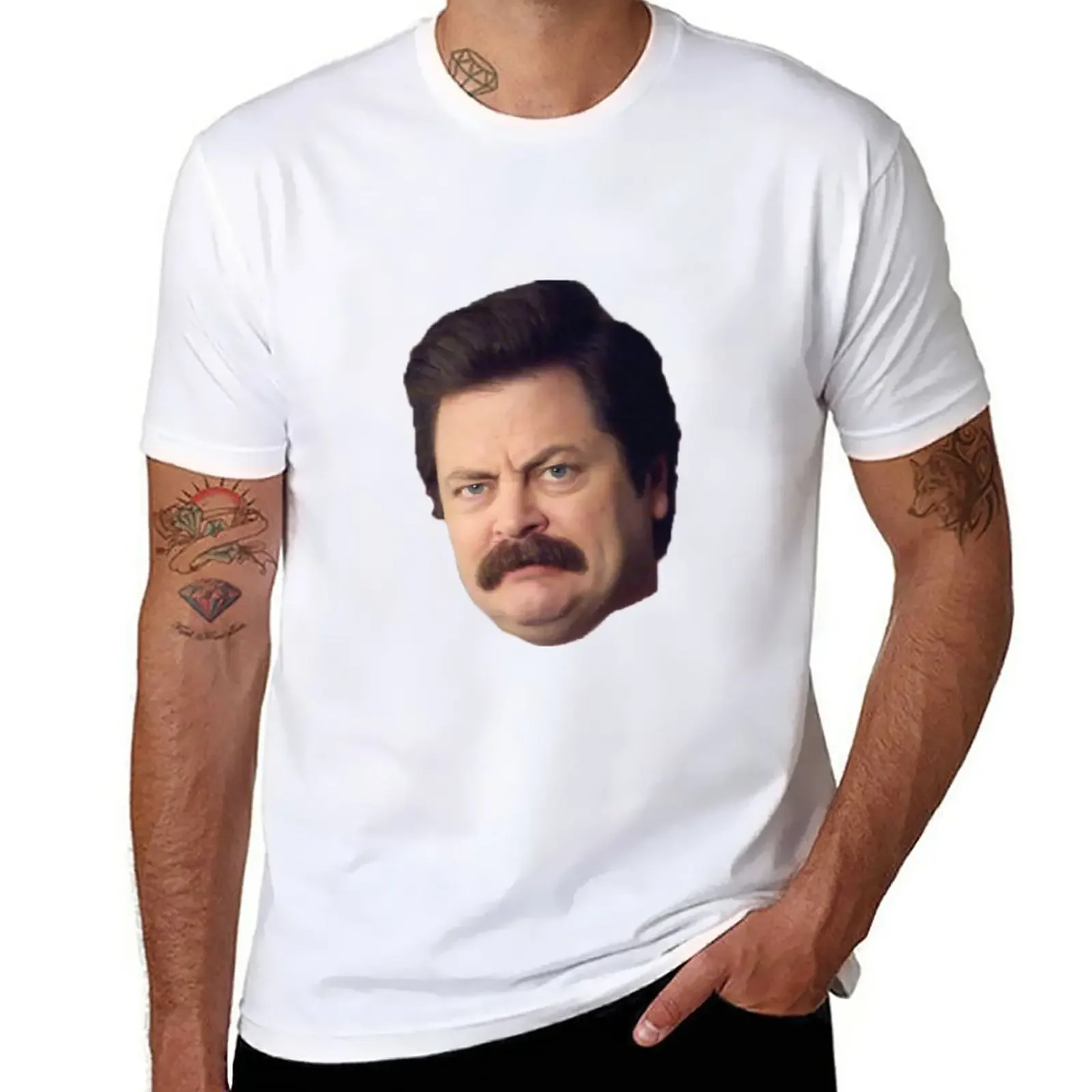 

Ron Face T-Shirt vintage korean fashion anime mens t shirts casual stylish