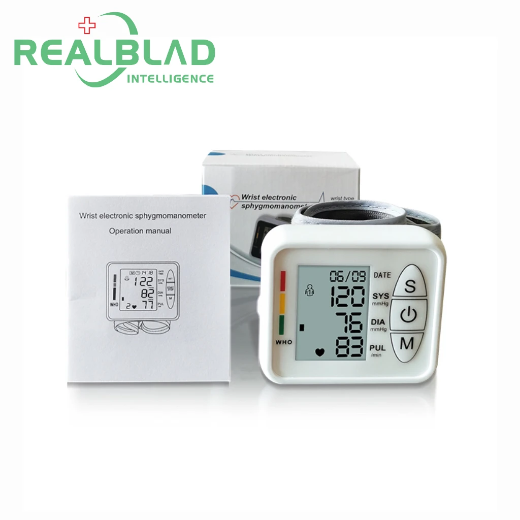 REALBLAD Manufacturer High Quality Portable Sphygmomanometer Fully Automatic Wrist Type Digital Blood Pressure