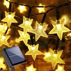 Solar - Powered Twinkling Star Fairy Lights - Waterproof Outdoor Decoration - 12M 100LEDS (Warm White)