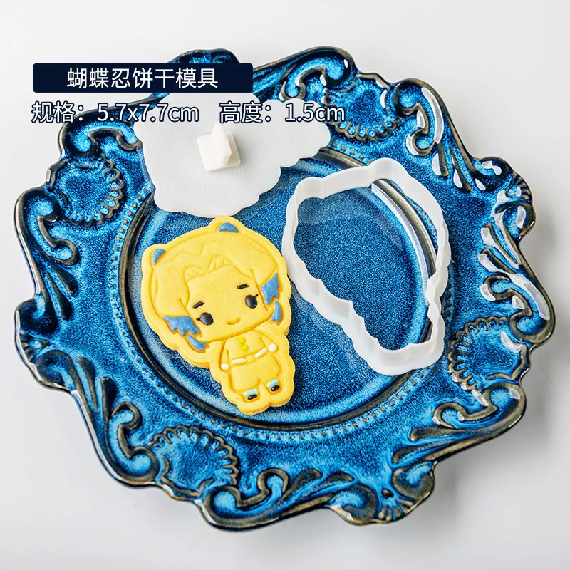 Cartoon Anime Blade of Ghost Cookie Cutter Demon Slayer Press Biscuit Mold 3D DIY Embossing Press Mold Fondant Pastry Bake Forms