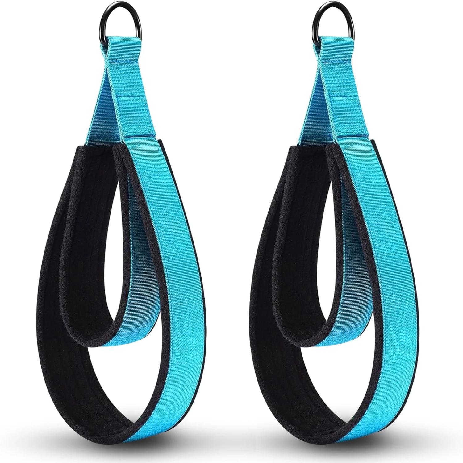 2PCS Enhanced Thickness Comfortable Double Loop Pilates Equipment with D-Ring-Ideal for Gym, Yoga, and Fitness Workouts