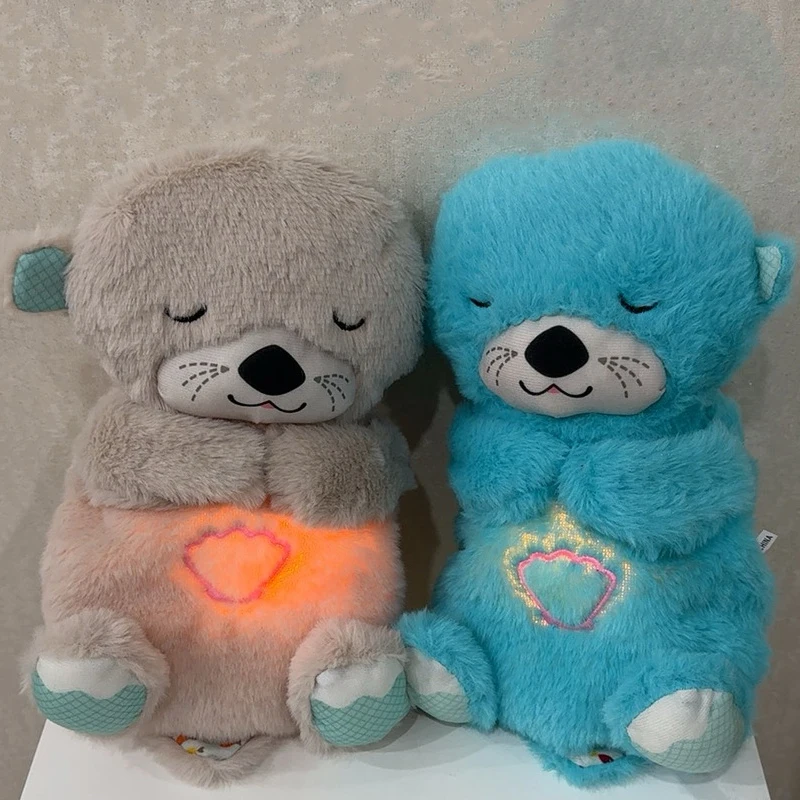 

30cm Plush Toys Snuggle Otter Toy Schlummer Otter Little Lamb Breathing Sleep Music Appease Softed Plush For Children