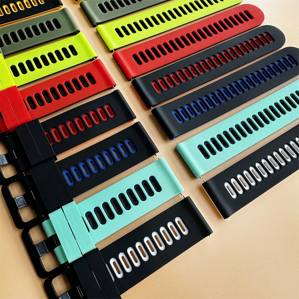 Soft Silicone Sport Watch Strap - 20/22mm, Multiple Colors, Universal Fit