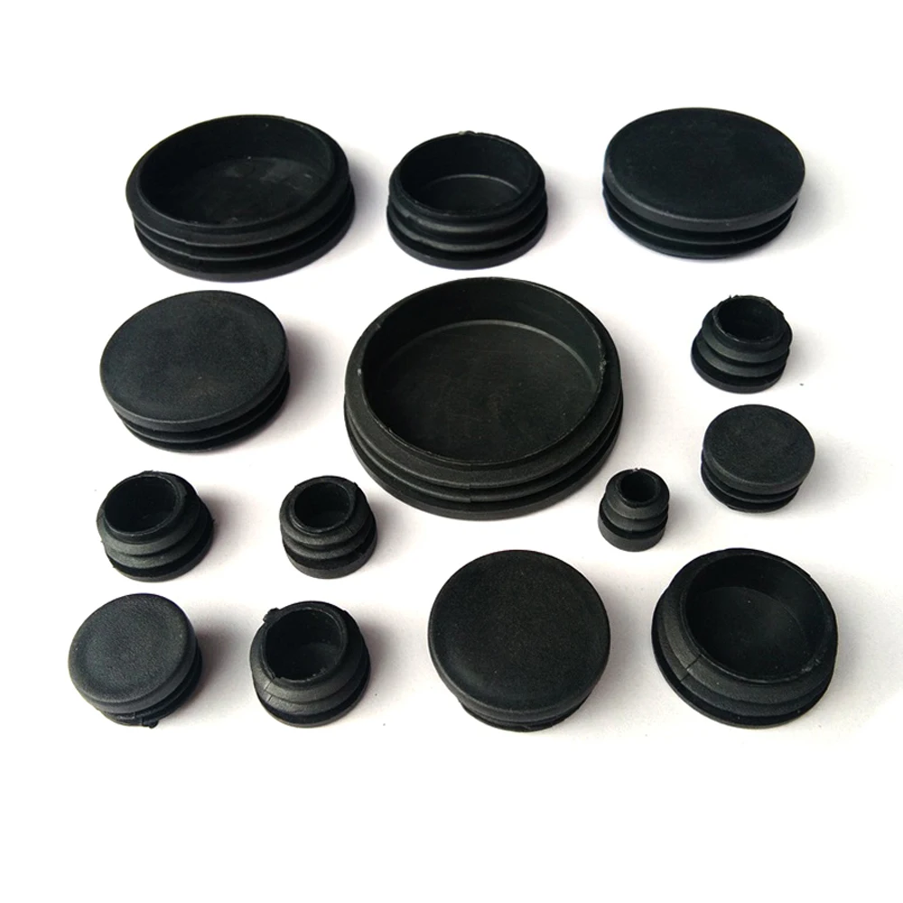 2/4/5/10pcs Round Plastic Black Blanking End Cap Caps Tube Pipe Inserts Plug Bung 10mm 12/13/14/16/19/20/22/25/27/28/30/32-100mm