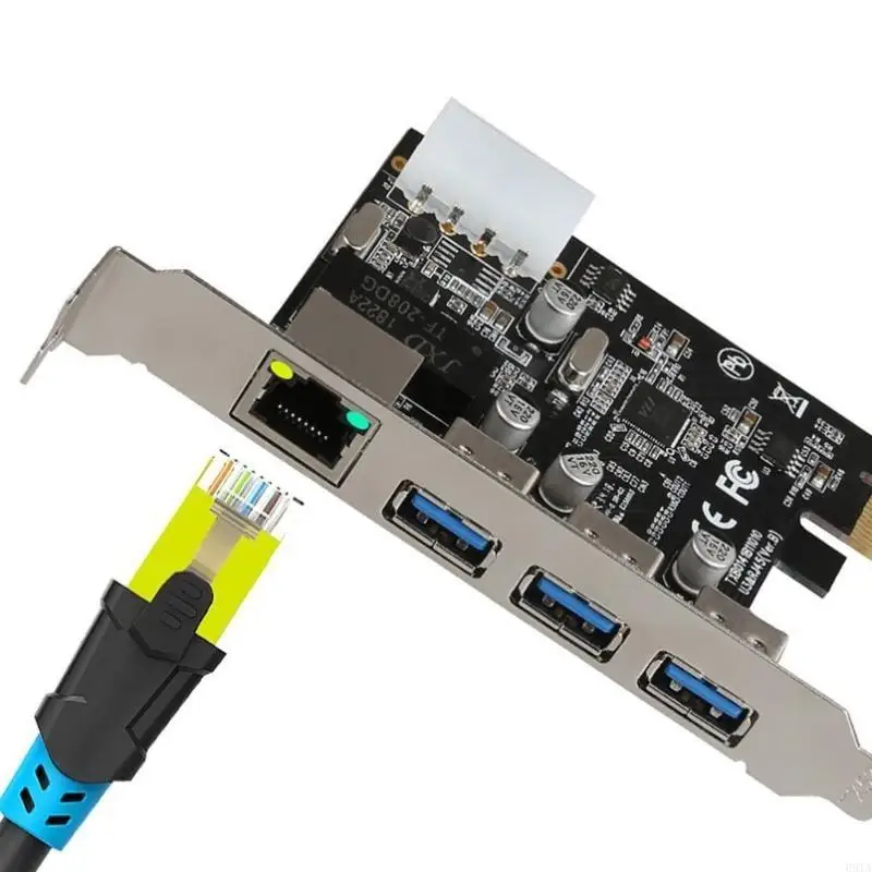 68TA 초고속 4포트 PCI-E 3포트 USB +RJ45 확장 카드 어댑터 카드