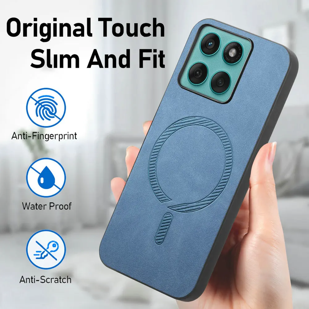 Leather Magnetic Wireless Charging Phone Case