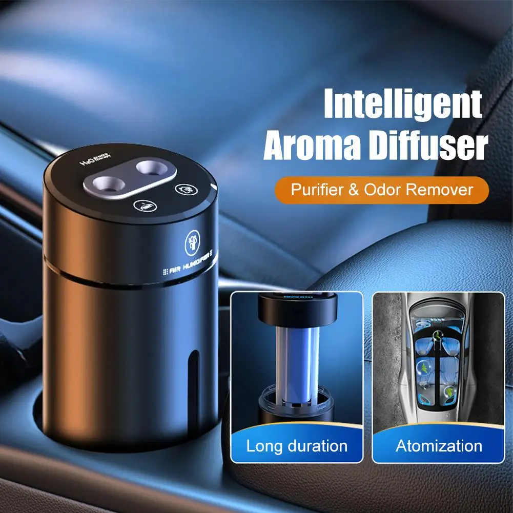 

Автомобильный увлажнитель воздуха с двойным выходом из алюминиевого сплава, аромадиффузор с ночным освещением, диффузор для эфирного масла, освежитель воздуха для автомобиля B0v1