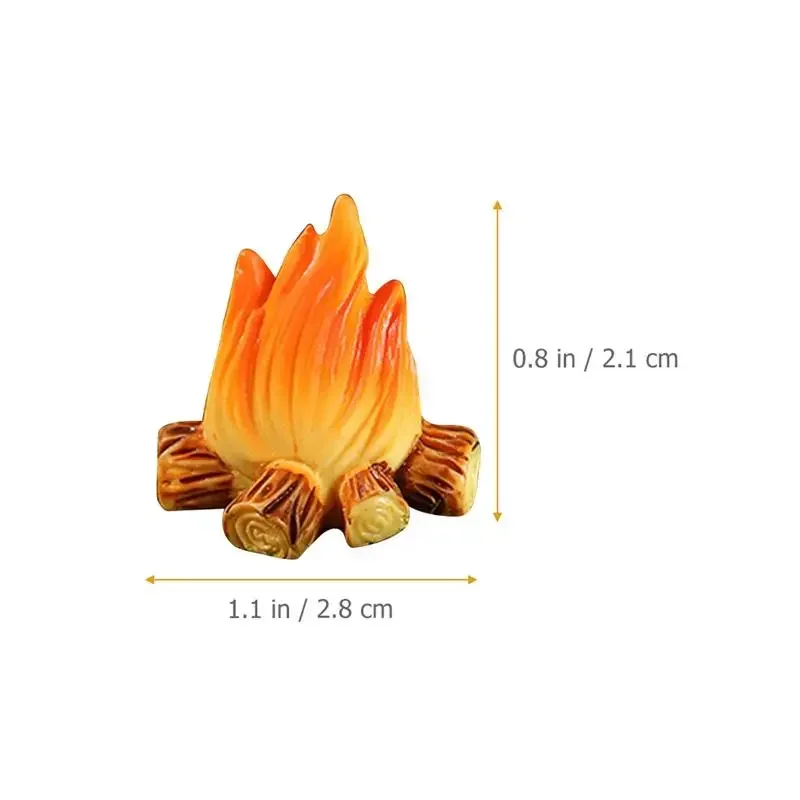 Ornament Crafts Miniature Figurines Resin Ornaments Miniature Ornament Resin Crafts Resin Bonfire Model Miniature Decoration Campfire Toy Artificial Bonfire
