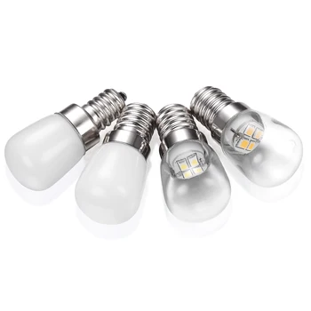 냉장고 램프 2835 SMD 밀키 투명 유리 전구, 냉장고 재봉틀 가정용 조명, E14 LED 냉장고 조명, 2W AC 220V, 4 개