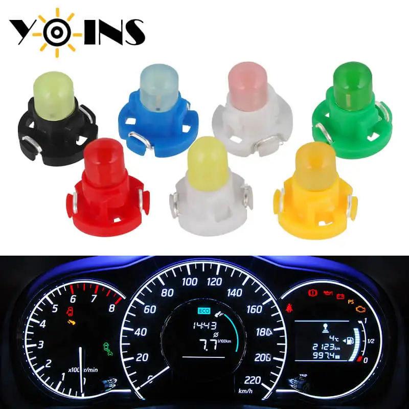 

10PCS T3 T4.2 T4.7 COB Car LED Instrument Panel Lights Dashboard Indicator Central Control Lamp Wedge Light 12V White Blue Red