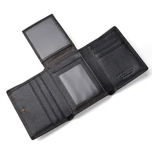 

Men's Business Card Holder Bag Wallet RFID Blocking13 Card Slots Fold Organizer Genuine Leather Wallet Mini for Men and Women