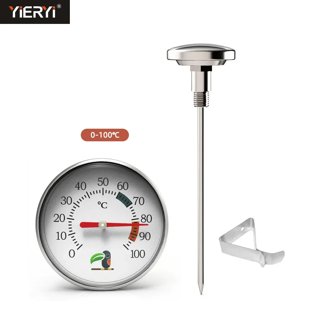 1pc 14cm High Precision Stainless Steel Coffee Thermometer For Home Use,  Milk, Chocolate, Beverage, Water, Food Temperature Measurement