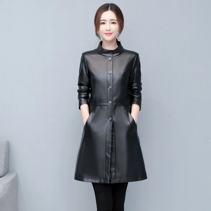 

2023 Sheepskin Coat Leather Jacket for Women Plus Size Long Sleeve Jackets