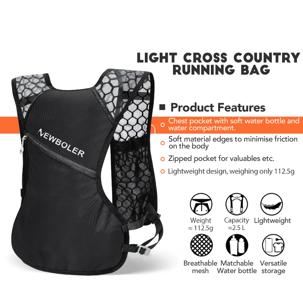 Lightweight Running Backpack Hydration Vest Suitable for Bicycle Marathon Hiking Ultra-light and Portable 2.5L