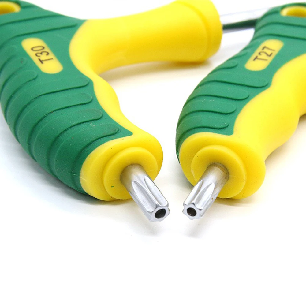 1pc Torx 스크루 드라이버 T 핸들 Torx 키 강철 육각형 스크루 드라이버 (중간 구멍 포함) T10/T15/T20/T25/T27/T30/T40/T45/T50
