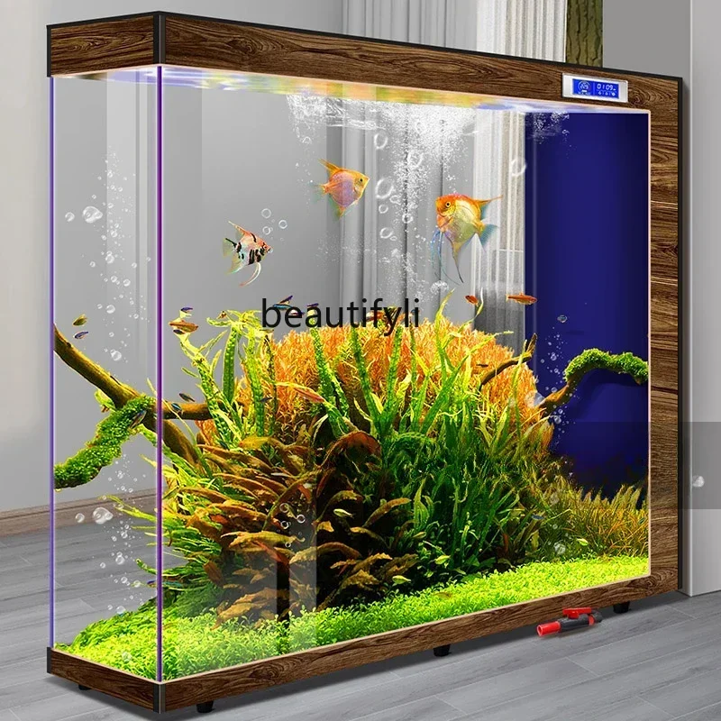 

Super White Glass Lazy Change Water Living Room Floor Self-Circulation Ecological Aquarium Fish Tank