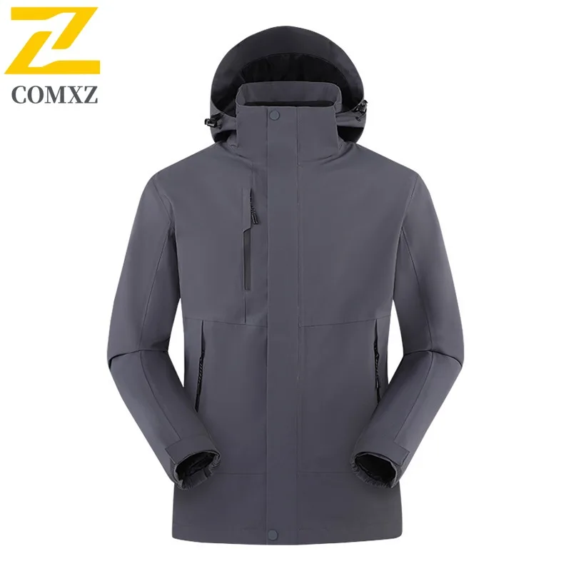 COMXZ Urban Mens Jacket Premium Hooded Outdoor Adventure Thickened Warm Parka Street Style Comfortable Winter Mens Clothing