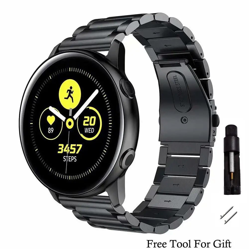 

Ремешок из нержавеющей стали для Samsung Galaxy watch 3 Gear S3 Huawei watch GT2, металлический сменный Браслет для Amazfit GTR, 22 мм 20 мм
