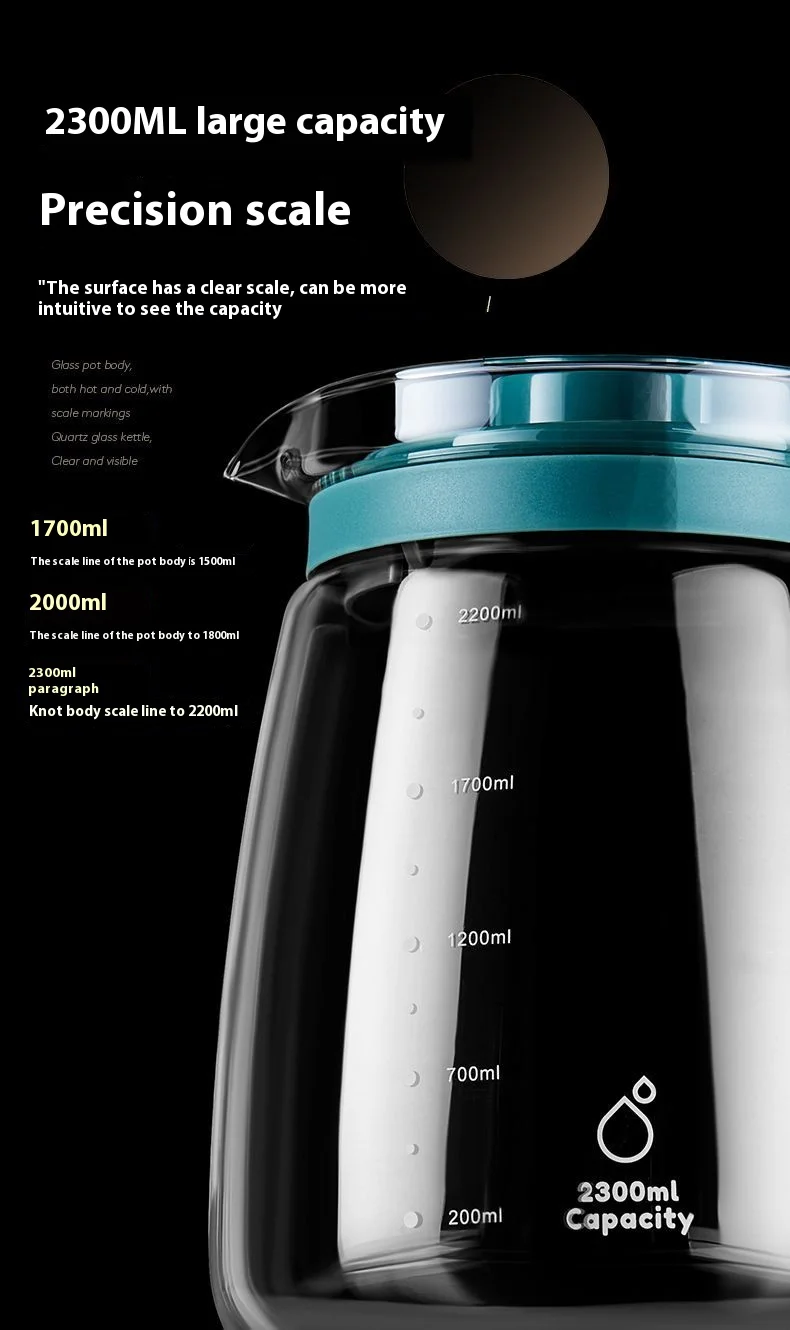 Description Picture 4 of itemGIANXI Summer Large Capacity Refrigerator Tea Kettle Tea Separation Cold Kettle Glass High Temperature Flower Teapot Brewing Tea