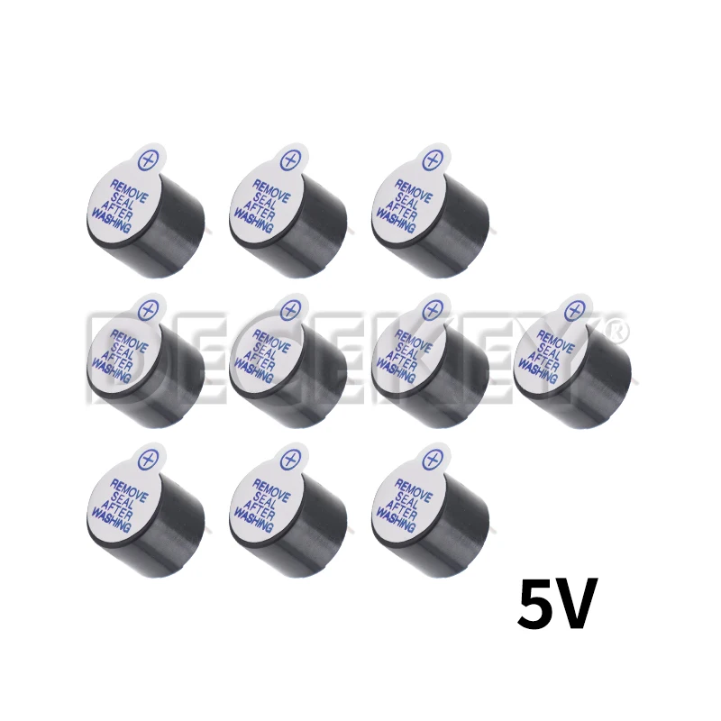 Pack of 10 Magnetic Active Buzzers - Continuous Beep Tone, Various Voltage Options