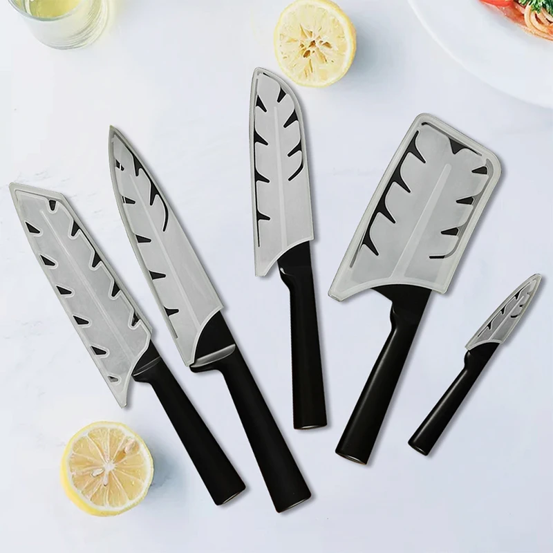 1PCS 3.5/5/7/8 Inch Kitchen Knife Sheath Black White Plastic Knife Covers Blade Protector Cover Edge Guards Case