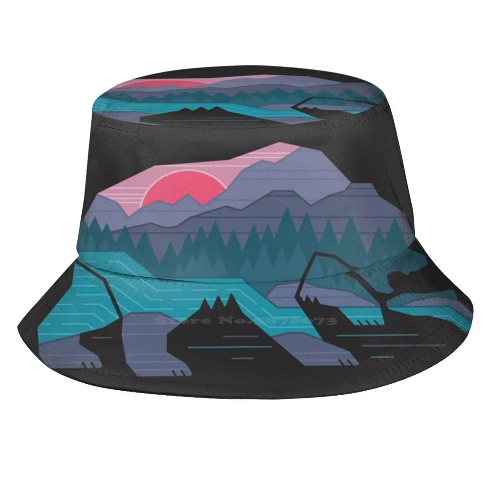 Bear Country Flat Top Cappelli A Secchiello Traspiranti La Gru Di Carta Rick Crane Thempercrane Red Sun In The Wild Alaska Grizzly