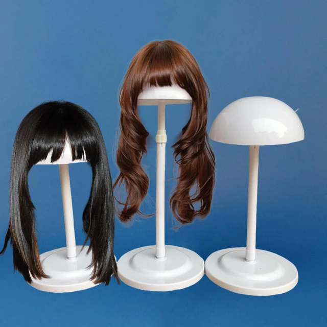 FDBJulyy 8 PCS Wig Stand Plastic Wig Holder for Styling 25-48cm Adjustable  Height Hat Cap DIY Display for Short Long Wigs Portable Folding Portable