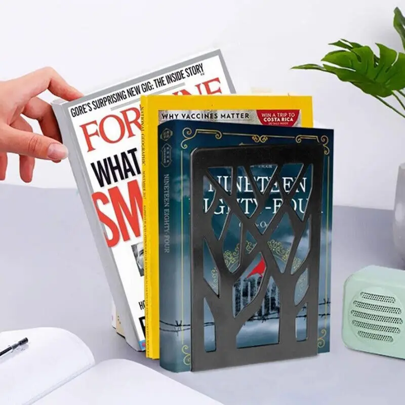 

Две пары металлических и железных подставок для книг, тени для деревьев, Обучающие принадлежности, полки для чтения, винтажные подставки для книги с вырезами