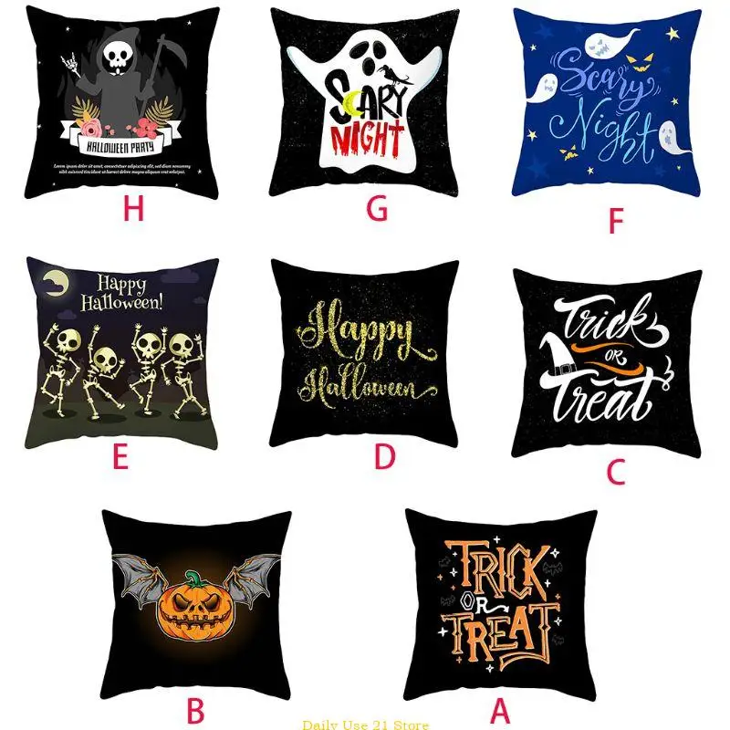 

Happy Halloween Sofa Throw Pillow for Case Cartoon Death Pumpkin Cushion