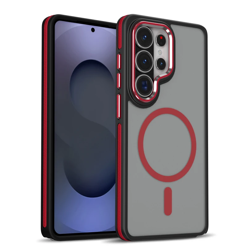 Enhanced Magnetic Phone Case with Soft TPU and Frosted Translucent Back Cover