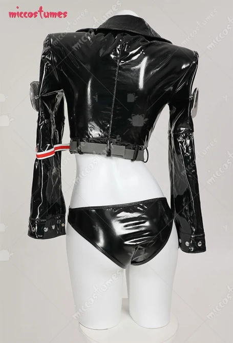 Damen Egghead Robin Cosplay Kostüm Kurze Jacke und Panty mit Handschuhen Socken 6