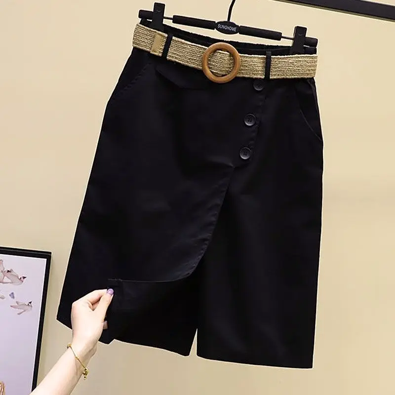 Shorts Women Summer Elastic Waist Wide Leg Loose Y2K Youth Fashion Casual Empire 4 Colors Harajuku Simple Solid Jupe Femme Retro