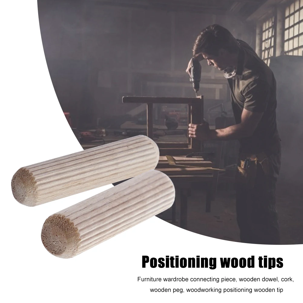 6mm 10mm 10mm Wooden Dowel Cabinet Drawer Round Fluted Wood Craft Dowel Pins Rods Set Furniture Fitting Pin 300pcs wooden dowel pins